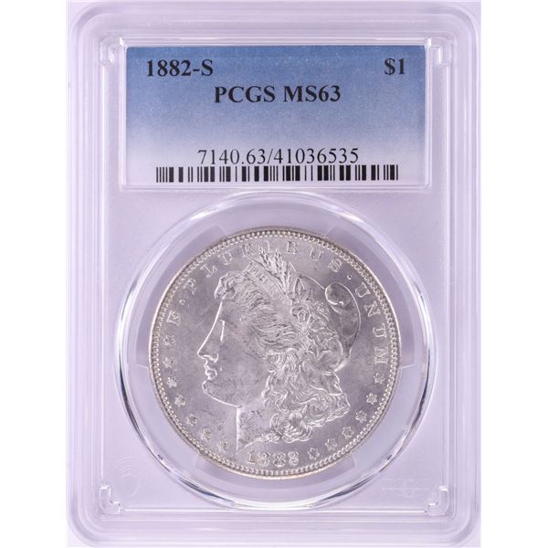 1882-S $1 Morgan Silver Dollar Coin PCGS MS63