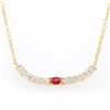 Image 1 : Plated 18KT Yellow Gold 0.25ct Ruby and Diamond Pendant with Chain