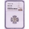 Image 1 : 1945-D Mercury Dime Coin NGC MS65FB