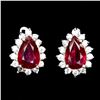 Image 1 : Natural Pear Red Ruby Earrings