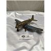 Image 1 : Vintage Original Antique Metal Toy Airplane Pressed Steel, Tin Propellers and Wooden Wheels