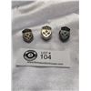 Image 1 : Lot of 3 WWII Service Pins, Numbered