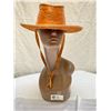 Image 2 : Leather Tooled Cowboy Hat-Never Worn