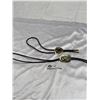 Image 2 : 2 Bolo Ties One Marked Sterling Silver Other Marked Alpaca Mexico. Extra String Included