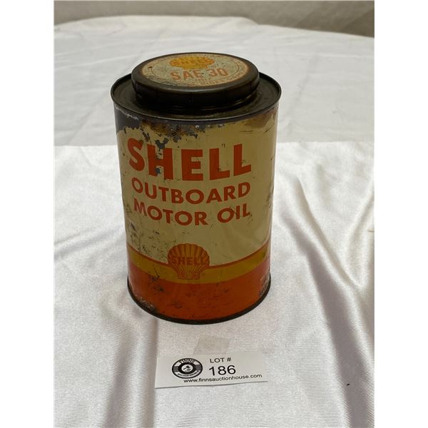 Vintage Shell Outboard Motor Oil 1 qt Tin. With Neat Lid