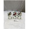 Image 3 : Very Nice Vintage Water Pitcher with 6 Glasses with Different Birds on Each Glass