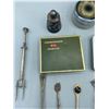 Image 2 : Tray Lot of  Vintage Tobacco Tins and Silver Plated Items