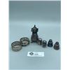 Image 1 : Nice Lot of Sterling Silver Salt and Pepper Shakers and 2 Napkin Rings weighing 114 Grams