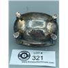 Image 2 : 73.3 gr of Sterling Silver. Salt Dish and Salt Spoons. With Blue Dish. Dish Not included in weight