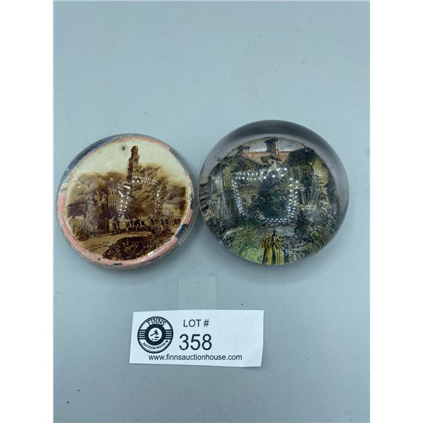 Antique Glass Paperweights- English Scenery