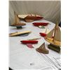 Image 1 : Nice Large Lot of Vintage Wooden Sailboats