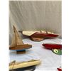 Image 2 : Nice Large Lot of Vintage Wooden Sailboats