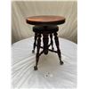 Image 1 : Vintage Solid Wood Piano Stool with Claw Feet on Glass