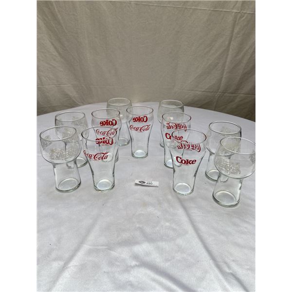 Nice Lot of 11 Vintage Pepsi Cola and Coca Cola Glasses