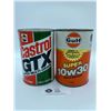 Image 2 : 2 Vintage Oil Cans Full Castrol GTX and Gulf Piggy Bank Oil Can