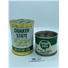 Image 1 : 1lb Quaker State Wheel Bearing Lubricant Tin with No Lid + Quaker State 1 qt Motor oil Piggy Bank