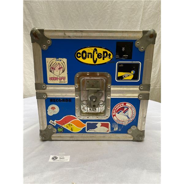 Vintage Music / Camera Heavy Duty Travelling Case, Covered with Stickers.