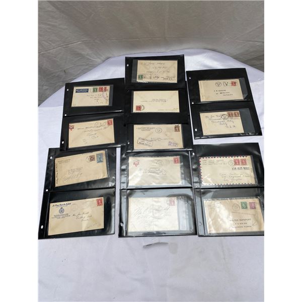 Nice Lot of Vintage Envelopes with Nice Postage Stamps and Postmarks