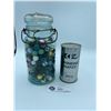 Image 1 : Old Canning Jar Full of Marbles and a Full CP Rail Drinking Water Can