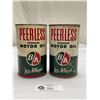 Image 1 : 2 Vintage Peerless Premium Motor Oil VA 1 Qt Cans