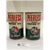 Image 3 : 2 Vintage Peerless Premium Motor Oil VA 1 Qt Cans