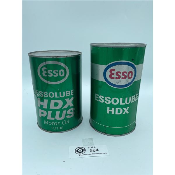 2 Full Esso Motor Oil Cans