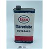 Image 1 : Vintage Full 1qt Esso Marvalube Outboard Oil Can