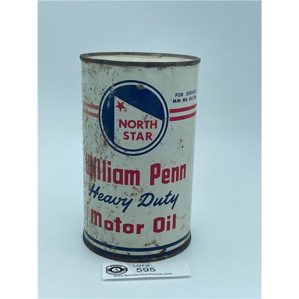 Vintage North Star William Penn Heavy Duty Motor Oil Tin