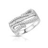 Image 1 : Natural 1.10 CTW Diamond & Baguette Ring 18K White Gold - REF-206M3F