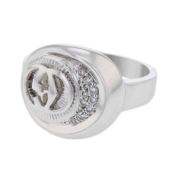 Natural 0.13 CTW Diamond Engagement Ring 18K Gold - REF-76M5F