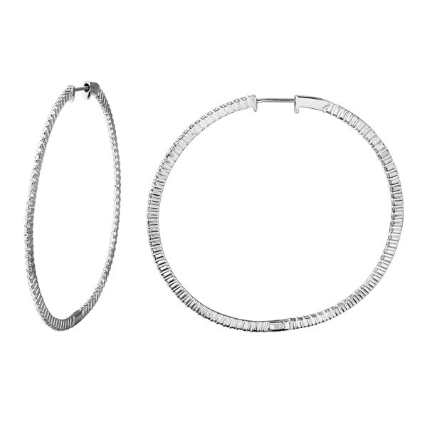 Natural 1.36 CTW Diamond Earrings 14K White Gold - REF-144K2R