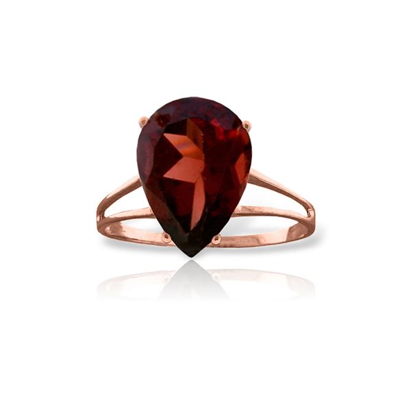 Genuine 5 ctw Garnet Ring 14KT Rose Gold - REF-42K9V