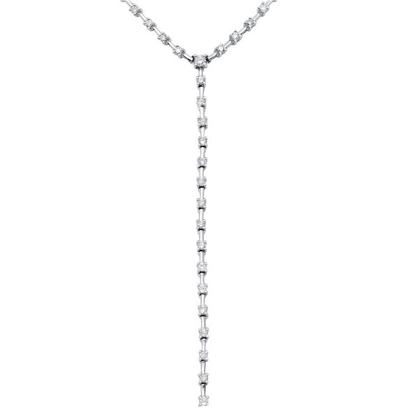 Natural 3.11 CTW Diamond Necklace 18K White Gold - REF-335N7Y