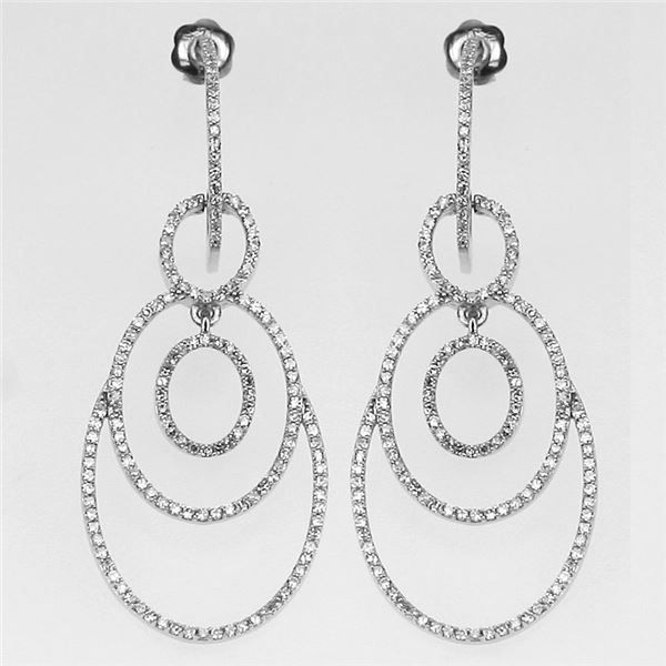 Natural 1.06 CTW Diamond Earrings 14K White Gold - REF-98K3R