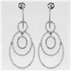 Image 1 : Natural 1.06 CTW Diamond Earrings 14K White Gold - REF-98K3R