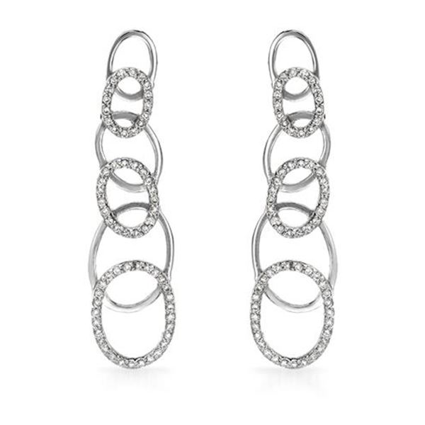 Natural 0.71 CTW Diamond Earrings 14K White Gold - REF-90N2Y