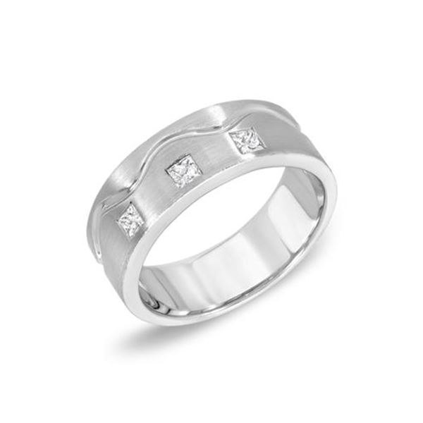 Natural 0.33 CTW Princess Diamond Ring 14K White Gold - REF-147T6X