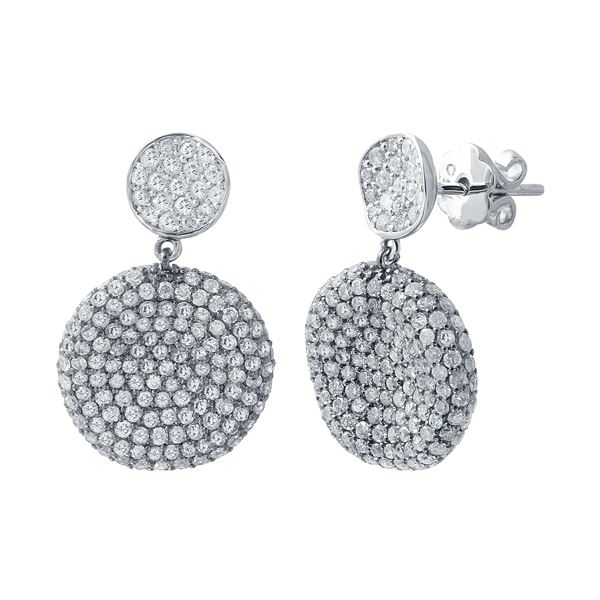 Natural 2.69 CTW Diamond Earrings 18K Two Tone Rose Gold - REF-196N2Y