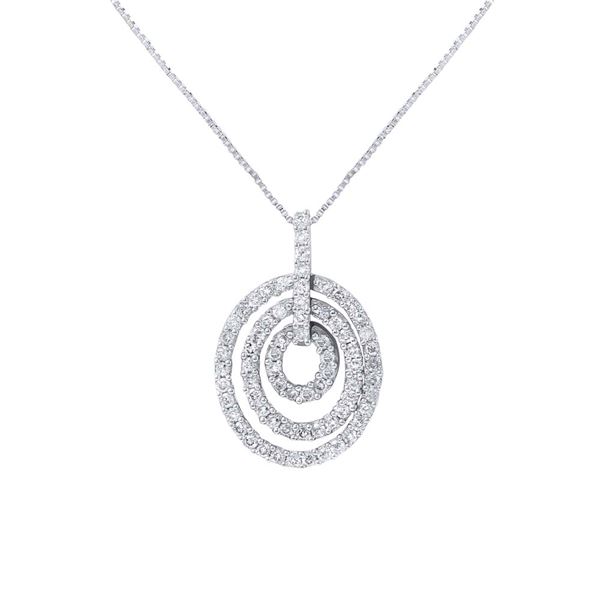 Natural 0.50 CTW Diamond Necklace 14K White Gold - REF-61F2M