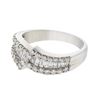 Image 1 : Natural 1.10 CTW Diamond & Baguette Ring 14K White Gold - REF-158F4M