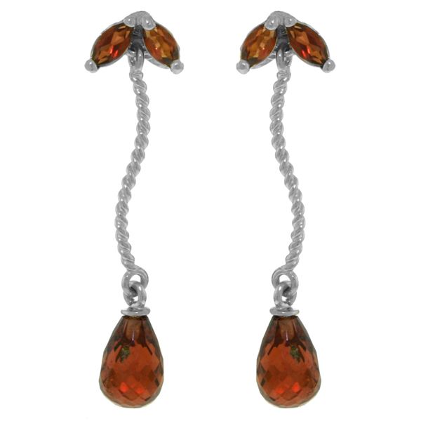 Genuine 3.4 ctw Garnet Earrings 14KT White Gold - REF-21H6X