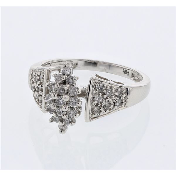 Natural 0.50 CTW Diamond Ring W=12MM 14K Gold - REF-56F7M