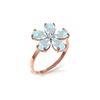 Image 1 : Genuine 2.22 ctw Aquamarine & Diamond Ring 14KT Rose Gold - REF-42A2K