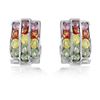 Image 1 : Natural 6.64 CTW Multi-Sapphire Earring 18K White Gold - REF-262F8M