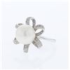 Image 1 : Natural 10.82 CTW Pearl & Diamond Ring W=16MM 18K Gold - REF-98W3H