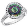 Image 1 : 2.44 CTW Mystic Topaz & Diamond Ring 10K White Gold - REF-57H3M