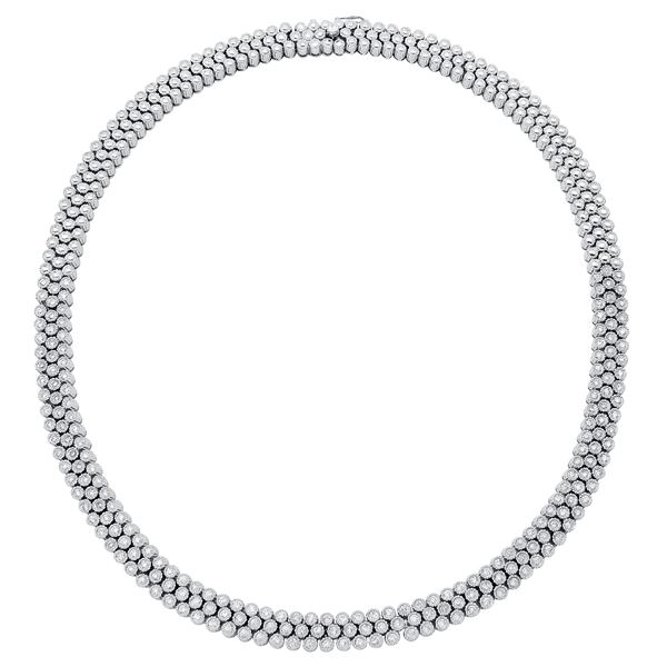 Natural 3.85 CTW Diamond Necklace 18K White Gold - REF-1205K3R