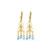 Image 1 : Genuine 4.81 ctw Blue Topaz & Diamond Earrings 14KT Yellow Gold - REF-46Z7N