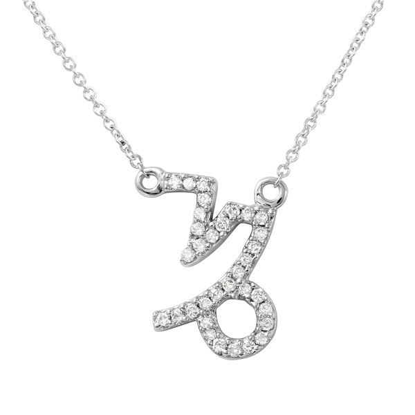 Natural 0.20 CTW Diamond Necklace 14K White Gold - REF-34T2X