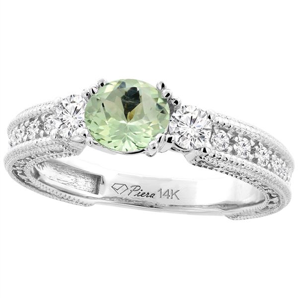 1.30 CTW Amethyst & Diamond Ring 14K White Gold - REF-85Y3V